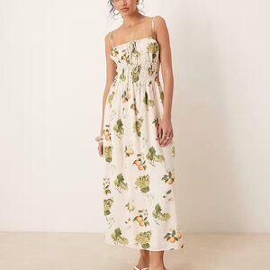Abercrombie & Fitch Spaghetti Strap Fruit Print Maxi Dress - S - New! $100